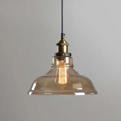Scandinavian Glass Pendant Light | Clear, Grey & Amber | Elegant Home Accent | Brick by Brick