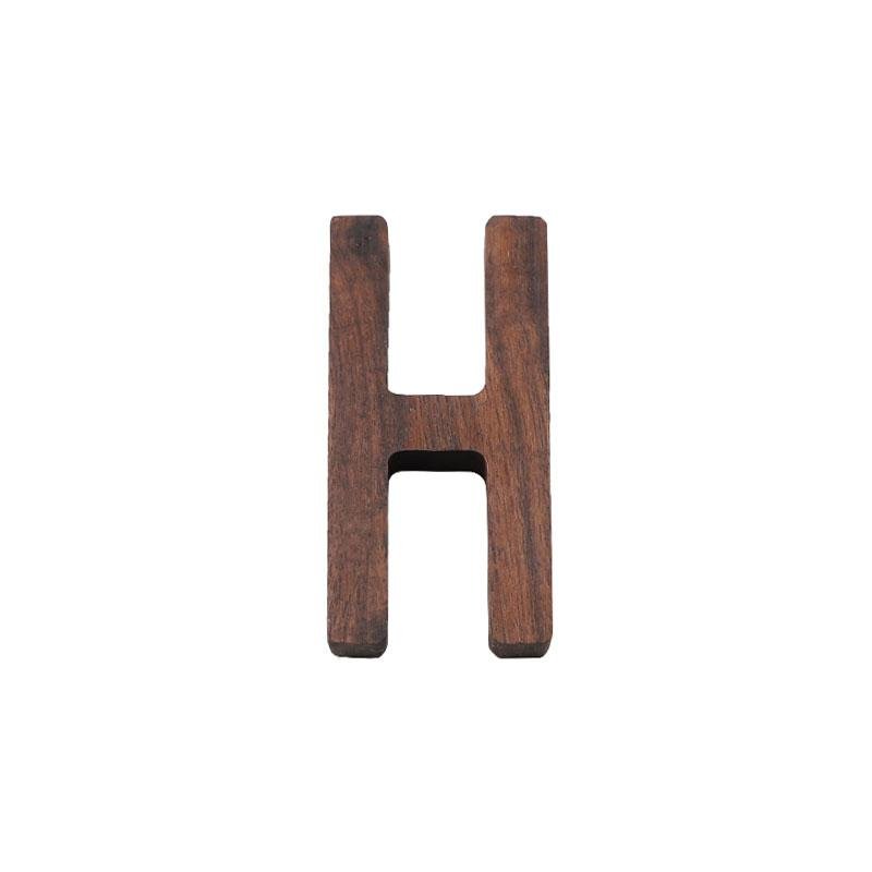 Black Walnut Letters | 2 x 3 x 0.4 in | Personalized Wooden Decoration | Desk or Wall Accent | Brick by Brick