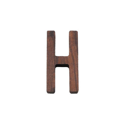 Black Walnut Letters | 2 x 3 x 0.4 in | Personalized Wooden Decoration | Desk or Wall Accent | Brick by Brick