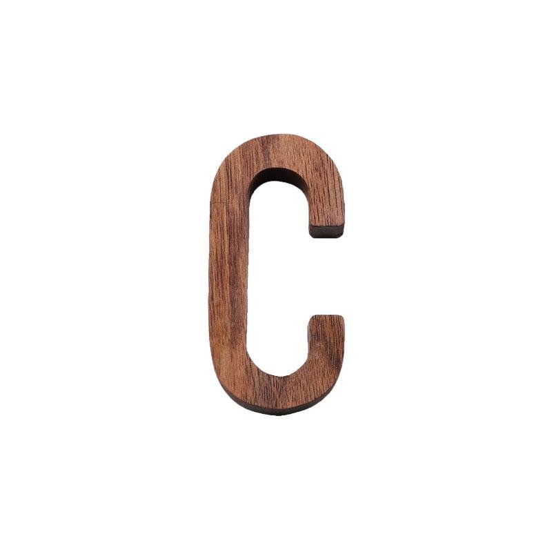 Black Walnut Letters | 2 x 3 x 0.4 in | Personalized Wooden Decoration | Desk or Wall Accent | Brick by Brick