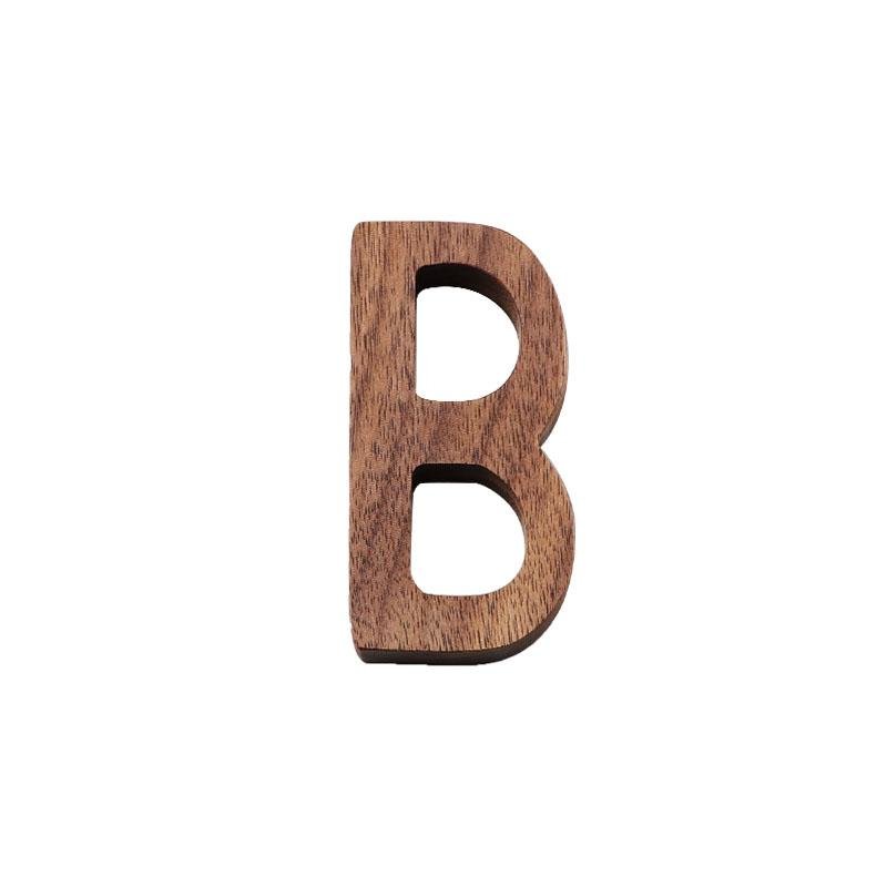 Black Walnut Letters | 2 x 3 x 0.4 in | Personalized Wooden Decoration | Desk or Wall Accent | Brick by Brick