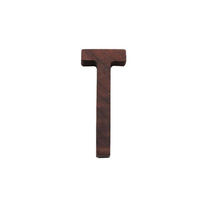 Black Walnut Letters | 2 x 3 x 0.4 in | Personalized Wooden Decoration | Desk or Wall Accent | Brick by Brick