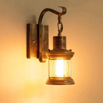 Retro Wall Light | Vintage Glass Shade | 3.9 × 4.7 × 13.4 in | Industrial Design | Brick by Brick