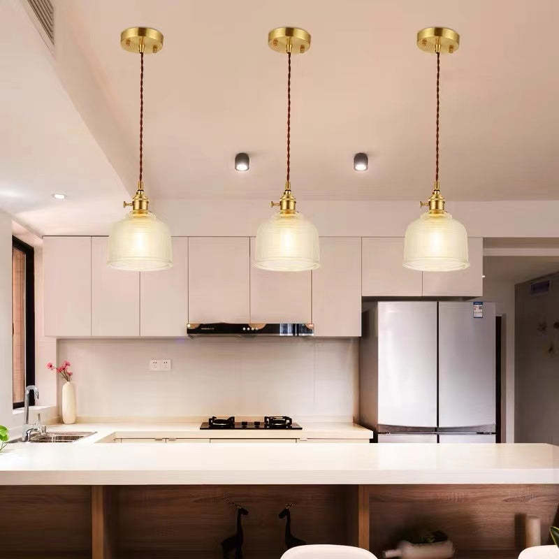 Retro Glass Pendant Light | 5.9 x 7.9 in | Industrial Loft Design | Colorful Glass Shades | E27 Bulb | Adjustable Cord | Brick by Brick