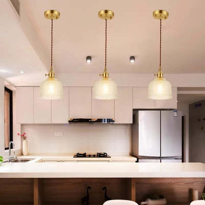 Retro Glass Pendant Light | 5.9 x 7.9 in | Industrial Loft Design | Colorful Glass Shades | E27 Bulb | Adjustable Cord | Brick by Brick