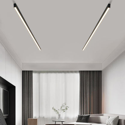 Contemporary LED Linear Ceiling Light | 23.6–47.2 in | Dimmable Flush Mount |Black Metal | Brick by Brick