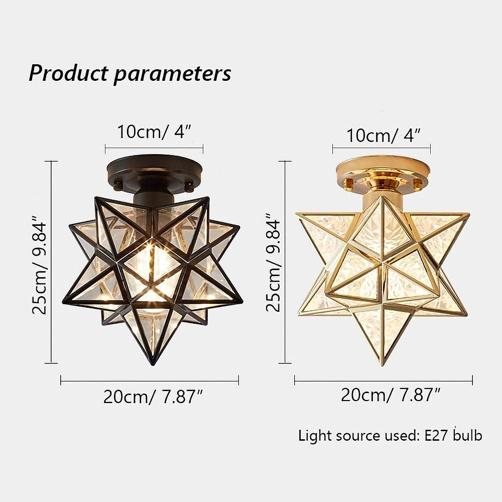 Modern Starlight Flush Ceiling Light | 9.8 x 4 x 7.9 in | Soft Ambient Glow Fixture | E27 Bulb Compatible | Stylish Lighting | Brick by Brick