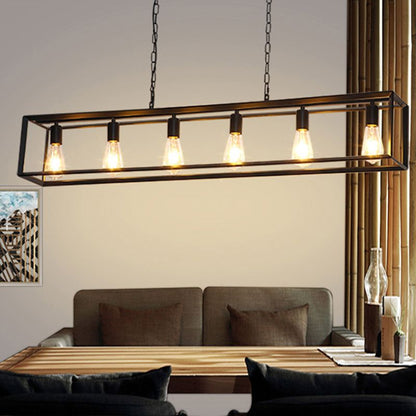 Alessio Rectangle Pendant Light | 31.5 / 47.2 x 7.9 in | Brass or Black Finish | Industrial Design | Brick by Brick