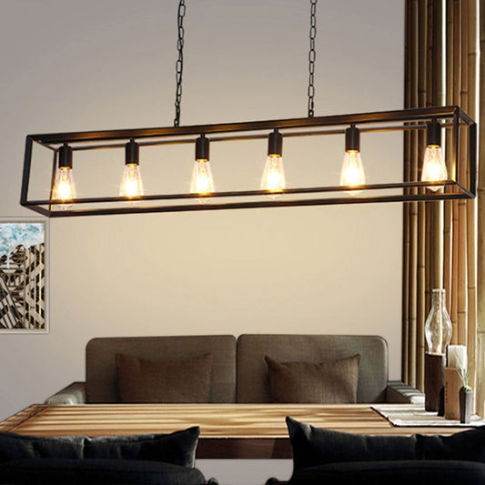 Alessio Rectangle Pendant Light | 31.5 / 47.2 x 7.9 in | Brass or Black Finish | Industrial Design | Brick by Brick
