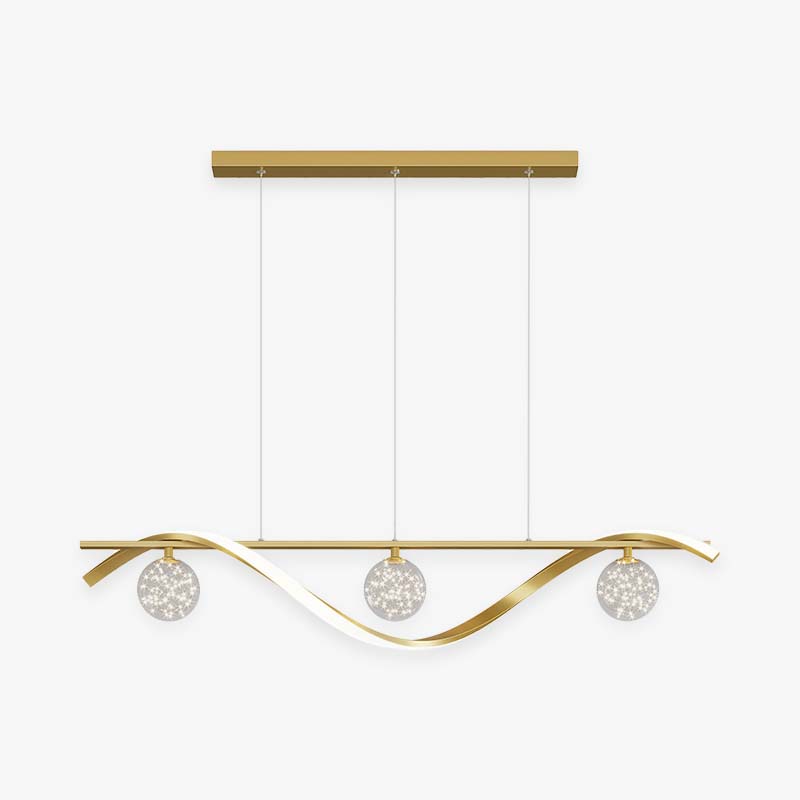 Graceful Arc Glass Globes Pendant Light | 39.3 - 47.2 in | Brass Metal Frame | Adjustable Cable | Brick by Brick