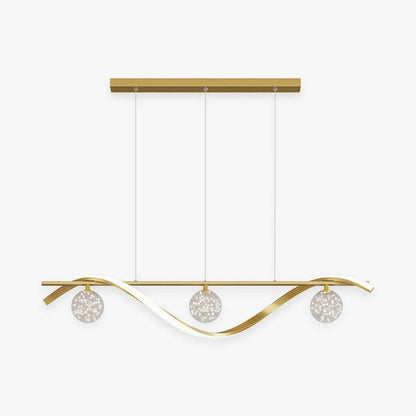 Graceful Arc Glass Globes Pendant Light | 39.3 - 47.2 in | Brass Metal Frame | Adjustable Cable | Brick by Brick