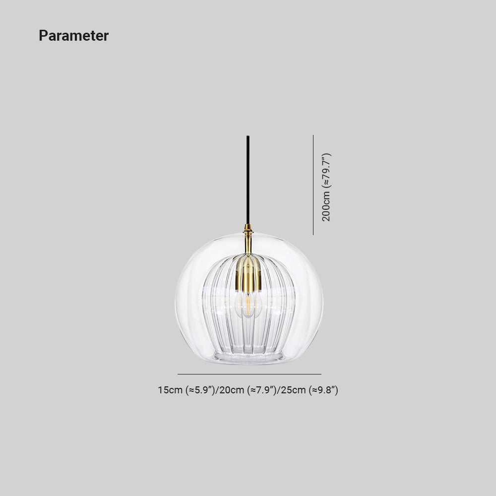 Hailie Glass Pendant Light | 5.9–9.8 in | Clear & Amber | LED Accent Lighting | Brick by Brick