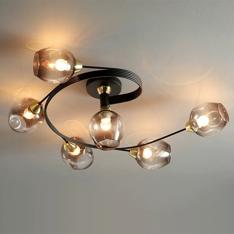 Nordic LED Pendant Chandelier | 29.5 or 36.6 in | Black or Gold Finish | Modern Glass Shade Design | Brick by Brick