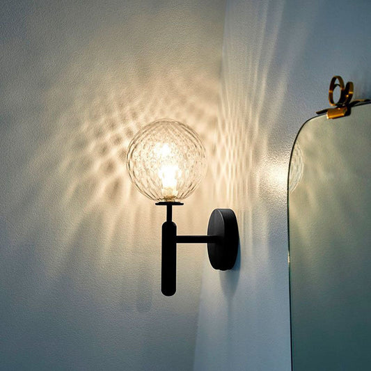 Valentina Vanity Wall Lamp | 5.5 x 6 x 12.5 in | Opalescent Glass Shade | Modern Design | Brick by Brick