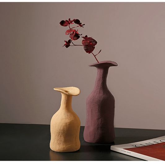 Japandi Ceramic Bottle Vase | Morandi Art Design | Handcrafted Home Décor | Brick by Brick