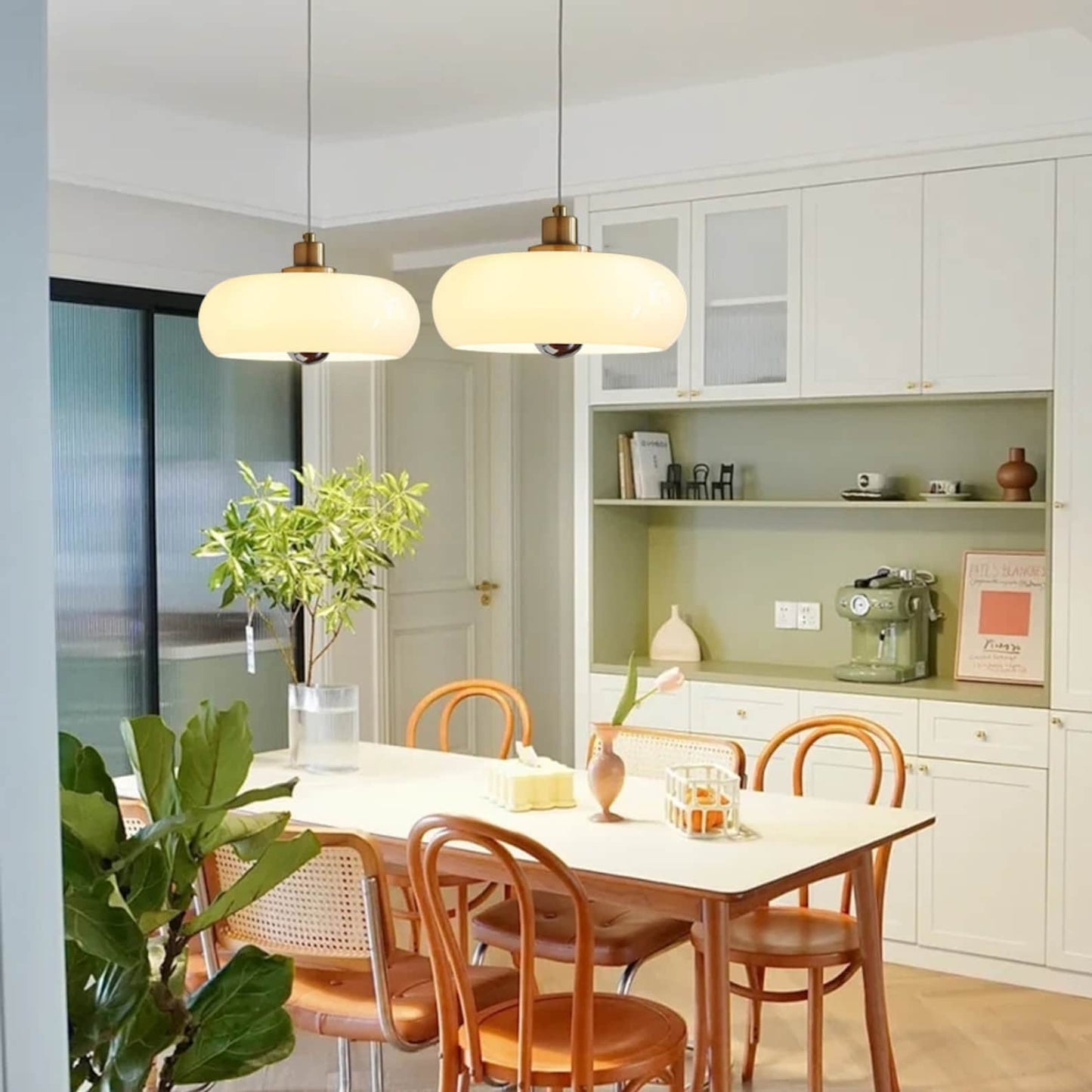 Nordic Art Glass Hanging Light | 3.94 x 11.02 in | Soft Glow Pendant | Elegant Home Lighting | Brick by Brick