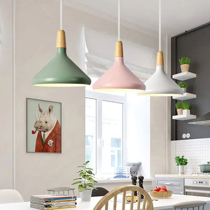 Nordic Macaron Pendant Light | Wooden Accent | Minimalist Charm | D7.09"-15.35" | Brick by Brick