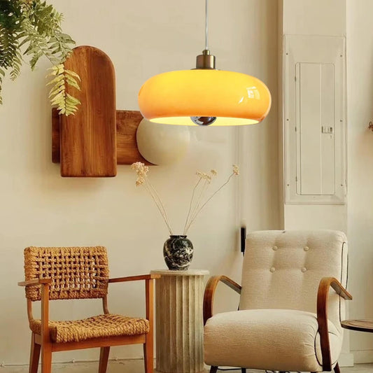 Nordic Art Glass Hanging Light | 3.94 x 11.02 in | Soft Glow Pendant | Elegant Home Lighting | Brick by Brick