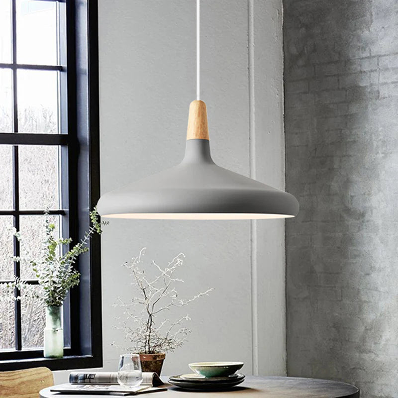Nordic Macaron Pendant Light | Wooden Accent | Minimalist Charm | D7.09"-15.35" | Brick by Brick