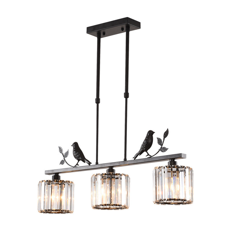 Birdie Crystal Island Chandelier | Multi-Head Pendant | 26.77 x 27.56 in | Elegant Long Chandelier | Brick by Brick