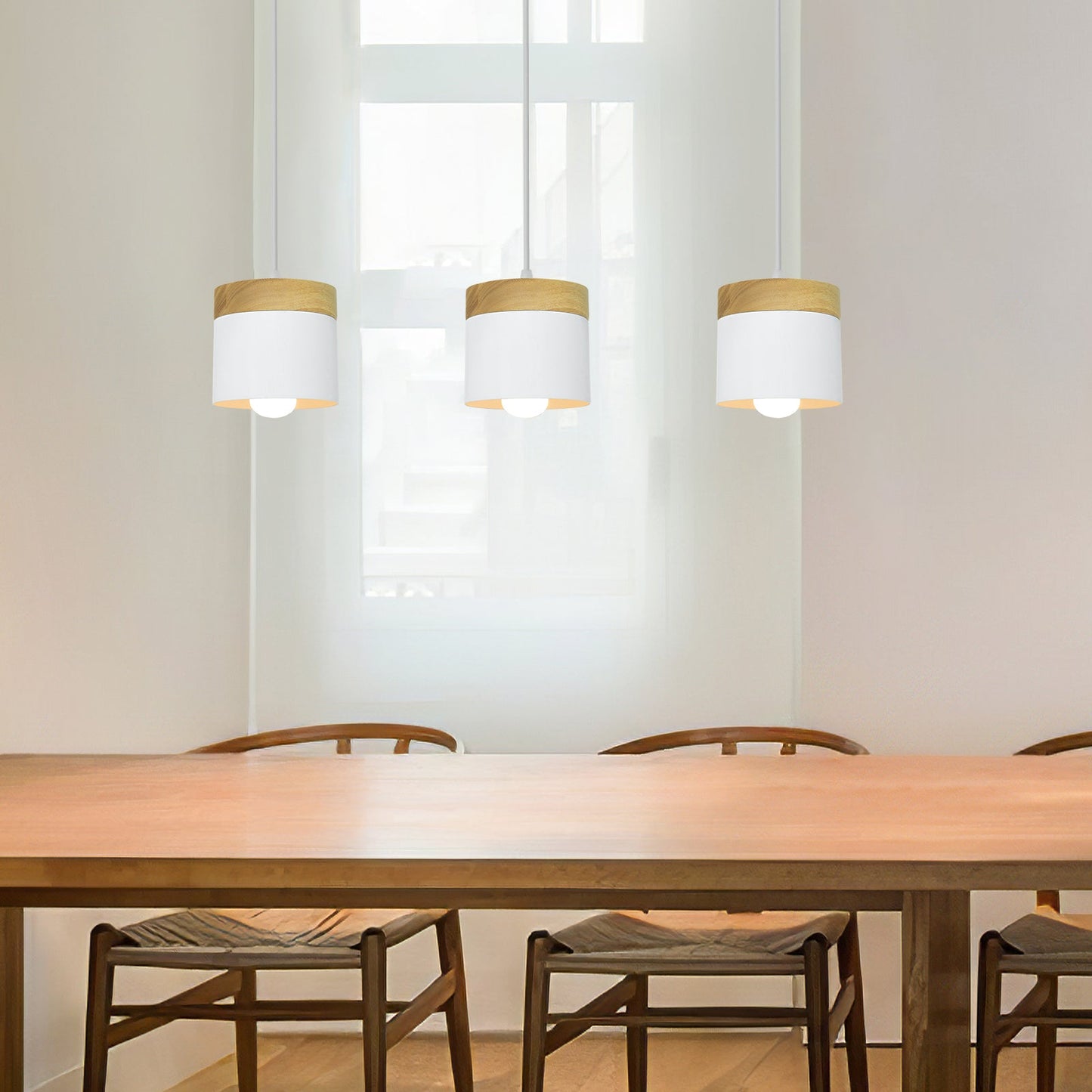 Wooden Pendant Light | 4.33 x 4.72 in | Minimalist Cylindrical Lamp | Elegant Nordic Home Decor | Brick by Brick