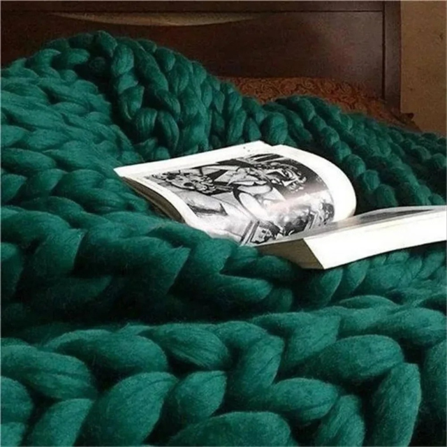 Weighted Blankets | 31.5 - 47 in | Soft Knitted Chunky Blanket | Handmade Thick Sofa Throw | Large Cozy Yarn Blanket | Brick by Brick