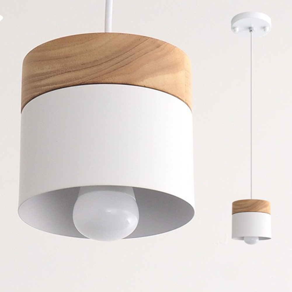 Wooden Pendant Light | 4.33 x 4.72 in | Minimalist Cylindrical Lamp | Elegant Nordic Home Decor | Brick by Brick