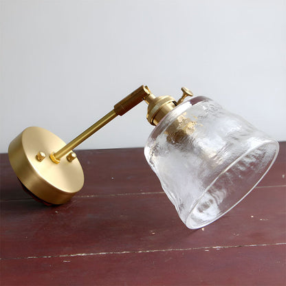 Modern Glass Wall Sconce | Single Bulb | Metal Wall Light | 7.8 x 7.5 in | Brick by Brick