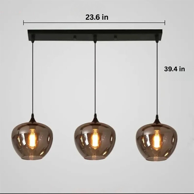 Contemporary LED Pendant Light |3-12 Heads | Glass & Iron | Remote & App Dimmable Chandelier | Brick by Brick