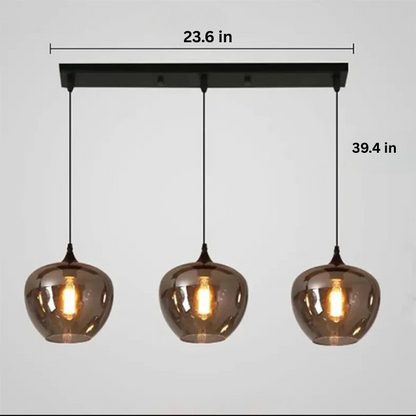 Contemporary LED Pendant Light |3-12 Heads | Glass & Iron | Remote & App Dimmable Chandelier | Brick by Brick