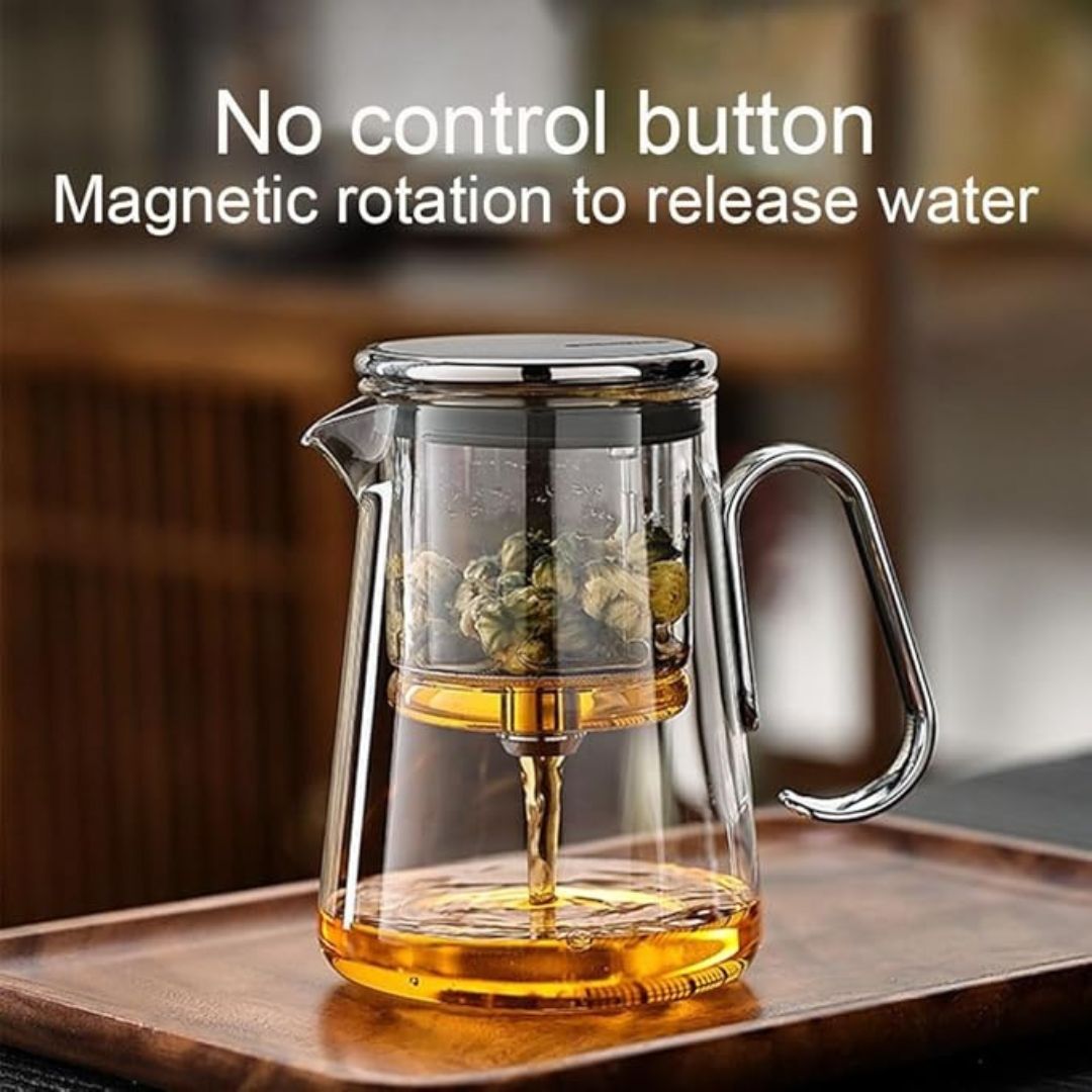 Magnetic Glass Teapot | 700ml | Precision Tea Maker | Borosilicate Glass & Stainless Steel | Brick by Brick