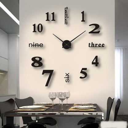 Modern Wall Clock | 23.6 - 51.2 in | 3D Floating Numbers Design | Silent Contemporary Home Décor | Brick by Brick