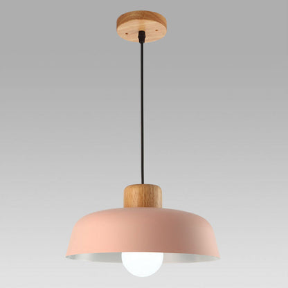 Nordic Creative Pendant Lamp | Natural Wood & Aluminum | Modern Home Lighting | 11.81 x 5.51 in | Brick by Brick