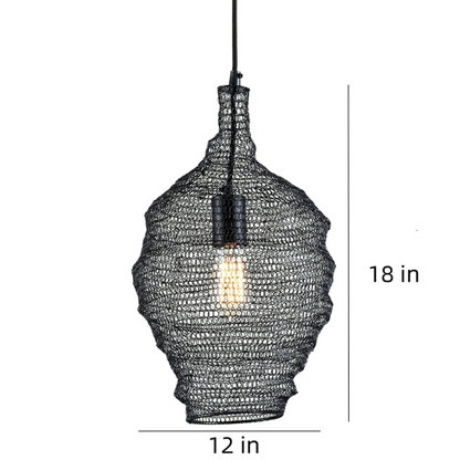 Wabi Sabi Iron Mesh Chandelier | 7.5 lbs | H14 - H 29.5in | Japanese Style Retro Pendant Light | Brick by Brick