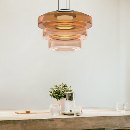 Creative Glass Pendant Lamp | Single layers- Three Layers | Modern Round Design | Warm LED Hanging Light | Brick by Brick