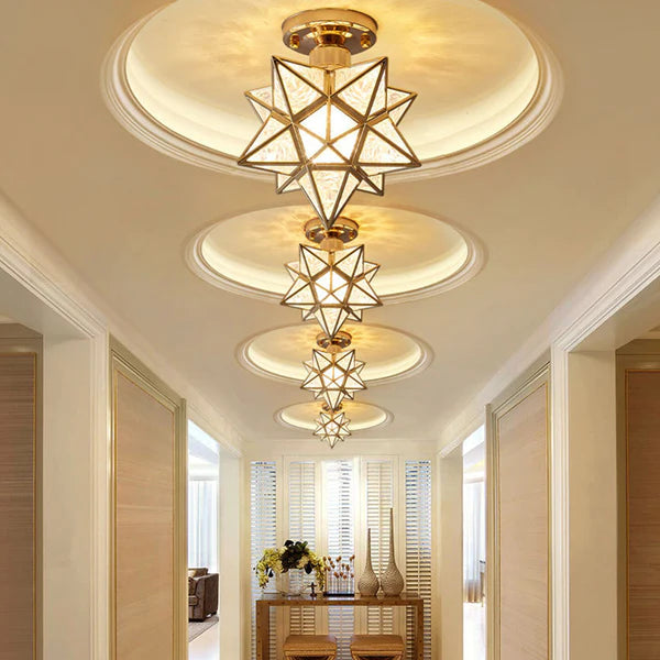 Modern Starlight Flush Ceiling Light | 9.8 x 4 x 7.9 in | Soft Ambient Glow Fixture | E27 Bulb Compatible | Stylish Lighting | Brick by Brick