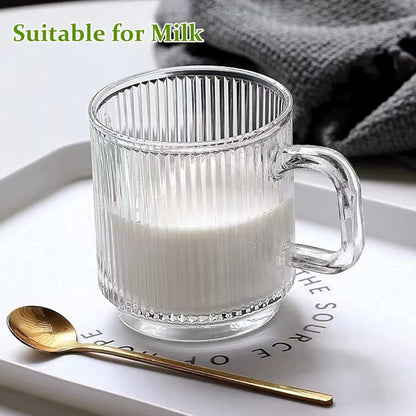 6 Pack Premium Glass | Coffee Mugs with Handle | Heat-Resistant Clear Cups | Brick by Brick