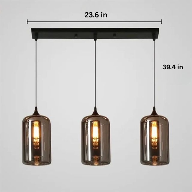 Contemporary LED Pendant Light |3-12 Heads | Glass & Iron | Remote & App Dimmable Chandelier | Brick by Brick