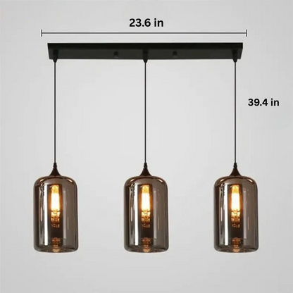 Contemporary LED Pendant Light |3-12 Heads | Glass & Iron | Remote & App Dimmable Chandelier | Brick by Brick
