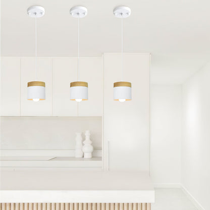 Wooden Pendant Light | 4.33 x 4.72 in | Minimalist Cylindrical Lamp | Elegant Nordic Home Decor | Brick by Brick