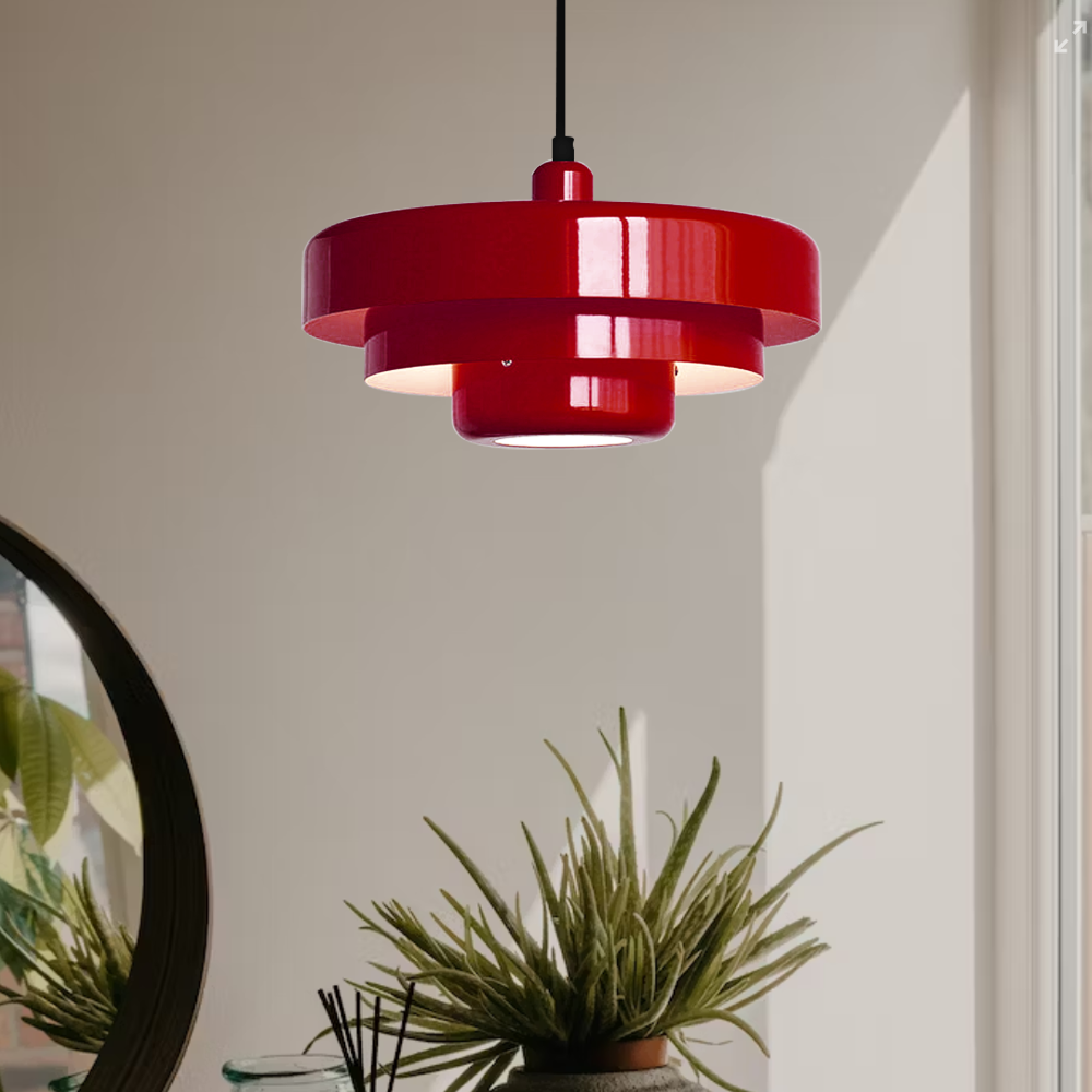 Bauhaus Style Iron Pendant Light | 8.27×13.78 in | Modern Mid-Century Hanging Fixture | Brick by Brick