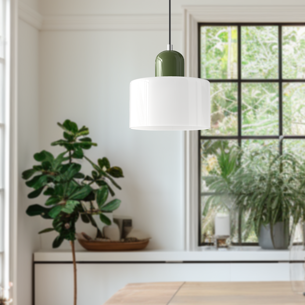 Bauhaus Glass Pendant Light | Modern Globe Design | Adjustable Ceiling Lamp | Brick by Brick