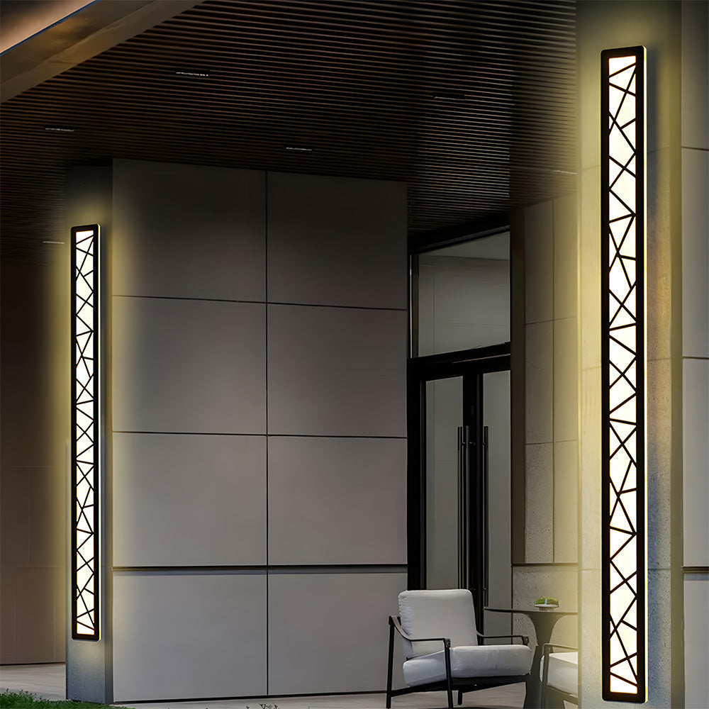 Outdoor Waterproof Wall Light | 15.7–59 x 3.1 in | LED IP65 Long Iron & Acrylic Exterior Fixture | Brick by Brick
