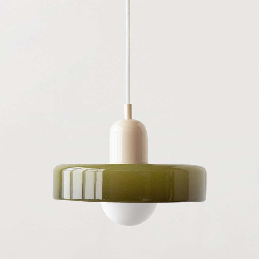 Modern Glass LED Pendant Light | H7.09"or H8.66" | Bauhaus-Inspired | Ceiling Fixture | Brick by Brick