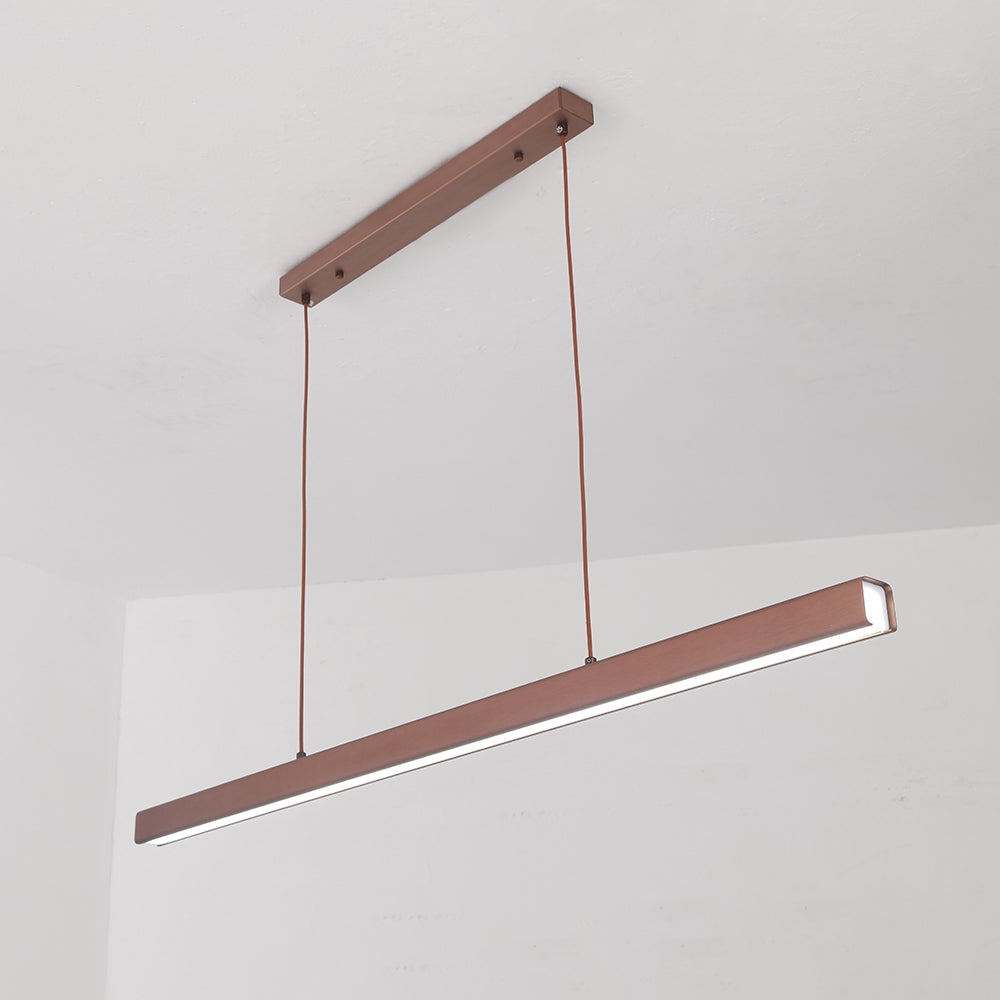 Modern LED Dining Room Chandelier | H 47.2 in | Nordic Long Hanging Fixture | Black or Gold Finish | Brick by Brick
