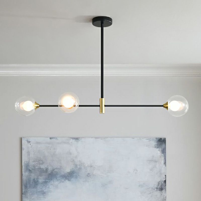 Linear Pendant Light | D 33.5 or 39.3 in | Multi-Head Glass & Metal Fixture | Adjustable Design | Brick by Brick