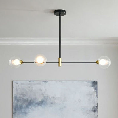 Linear Pendant Light | D 33.5 or 39.3 in | Multi-Head Glass & Metal Fixture | Adjustable Design | Brick by Brick