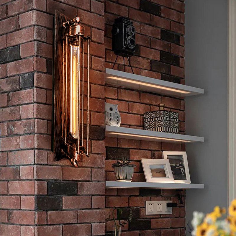 Cylinder Wall Lamp | 4 x 18.5 in | Metal Indoor Lighting | Black, Red, Silver, Gold | Modern Fixture | Brick by Brick