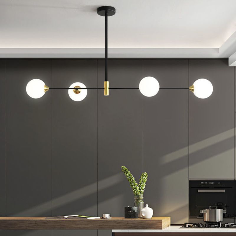 Linear Pendant Light | D 33.5 or 39.3 in | Multi-Head Glass & Metal Fixture | Adjustable Design | Brick by Brick