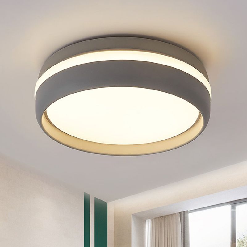 Quinn Flush Mount Ceiling Light | 7.9 in | LED | Black or Grey | Dual-Color Temperature | Brick by Brick